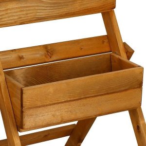 Springos Kwietnik drewniany drabinka impregnowany stojak na kwiaty z 3 donicami ogrodowy UNIWERSALNY 3