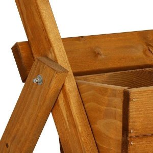 Springos Kwietnik drewniany drabinka impregnowany stojak na kwiaty z 3 donicami ogrodowy UNIWERSALNY 4