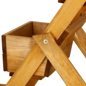 Springos Kwietnik drewniany drabinka impregnowany stojak na kwiaty z 3 donicami ogrodowy UNIWERSALNY 5