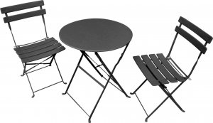 Fancy Garden Zestaw balkonowy Orion stół + 2 krzesła meble do ogrodu Czarny 2