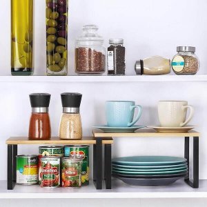 Springos Półki kuchenne bambusowe 2 szt. regały na stół, blat organizery na przyprawy UNIWERSALNY 3