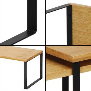 Springos Półki kuchenne bambusowe 2 szt. regały na stół, blat organizery na przyprawy UNIWERSALNY 7