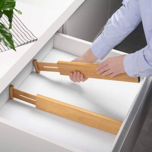 Springos Przegrody do szuflady 4 szt. separatory bambusowe organizery jasnobrązowe UNIWERSALNY 20