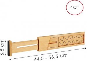 Springos Przegrody do szuflady 4 szt. separatory bambusowe organizery jasnobrązowe UNIWERSALNY 3