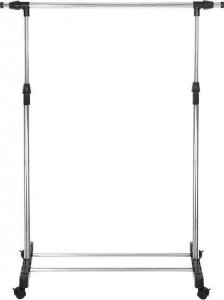 Springos Wieszak na ubrania, na kółkach, mobilny stojak teleskopowy na odzież aluminiowy UNIWERSALNY 12