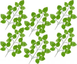 Springos Sztuczne liście gałązki 6 szt. ozdoba do bukietu z zielonymi listkami UNIWERSALNY 1