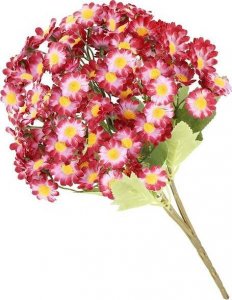 Springos Stokrotki sztuczne bukiet 5 gałązek ozdobna dekoracja roślinna kwiaty różowe UNIWERSALNY 1