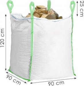 Springos Big Bag worek 1000 kg mocny na gruz 120x90x90 cm kontener z uchwytami biały UNIWERSALNY 13