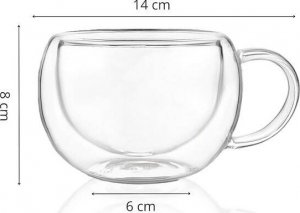Springos Szklanka termiczna 300 ml na kawę herbatę filiżanka z podwójnym dnem UNIWERSALNY 8