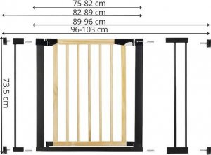 Springos Bramka zabezpieczająca schody 75-103 cm bramka rozporowa brązowo-czarna UNIWERSALNY 3