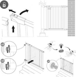 Springos Bramka zabezpieczająca schody 75-103 cm bramka rozporowa brązowo-czarna UNIWERSALNY 6
