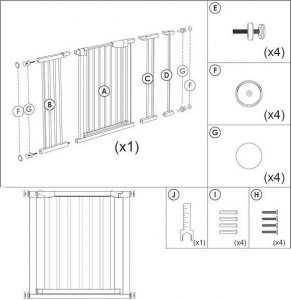 Springos Bramka zabezpieczająca schody 75-103 cm bramka rozporowa brązowo-czarna UNIWERSALNY 7