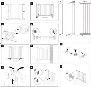 Springos Bramka zabezpieczająca schody 75-110 cm bramka rozporowa brązowo-czarna UNIWERSALNY 17
