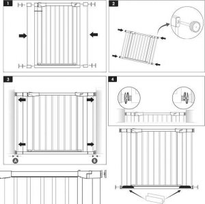 Springos Bramka zabezpieczająca schody 75-110 cm bramka rozporowa brązowo-czarna UNIWERSALNY 10