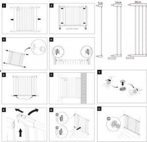 Springos Bramka zabezpieczająca schody 75-82 cm bramka rozporowa brązowo-czarna UNIWERSALNY 4