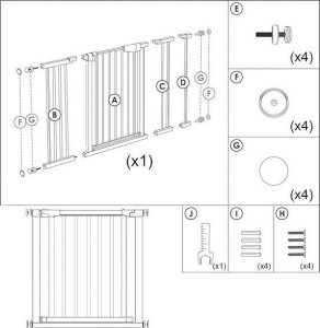 Springos Bramka zabezpieczająca schody 75-82 cm bramka rozporowa brązowo-czarna UNIWERSALNY 7