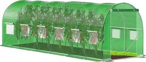 Springos Folia na tunel ogrodowy 6x3x2 m zapasowe poszycie na szklarnię UV-4 140gs/m zielone UNIWERSALNY 2