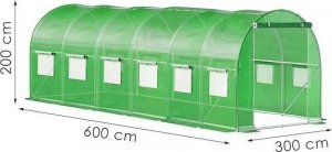 Springos Folia na tunel ogrodowy 6x3x2 m zapasowe poszycie na szklarnię UV-4 140gs/m zielone UNIWERSALNY 4