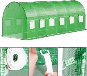 Springos Folia na tunel ogrodowy 6x3x2 m zapasowe poszycie na szklarnię UV-4 140gs/m zielone UNIWERSALNY 10