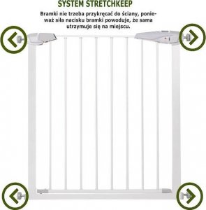 Springos Bramka zabezpieczająca barierka rozporowa 76-120 cm biała UNIWERSALNY 6