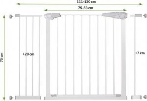 Springos Bramka zabezpieczająca barierka rozporowa 76-120 cm biała UNIWERSALNY 7