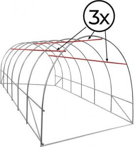 Springos Szklarnia ogrodowa foliowa UV4 140g/m2 6x3x2 m zielona UNIWERSALNY 14