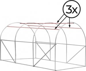 Springos Szklarnia ogrodowa foliowa UV-4 140g/m2 tunel foliak 3x2x2 m zielony UNIWERSALNY 4