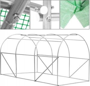 Springos Szklarnia ogrodowa foliowa UV-4 140g/m2 tunel foliak 3x2x2 m zielony UNIWERSALNY 6