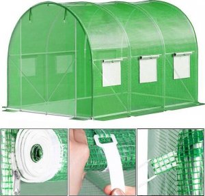 Springos Szklarnia ogrodowa foliowa UV-4 140g/m2 tunel foliak 3x2x2 m zielony UNIWERSALNY 7