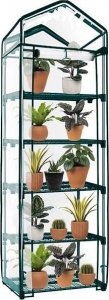 Springos Szklarnia ogrodowa 5 półek z folią 130g/m2 regał balkonowy 190x70x50cm zielony UNIWERSALNY 13