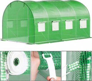 Springos Szklarnia ogrodowa foliowa UV4 140g/m2 4,5x2x2 m zielona UNIWERSALNY 4