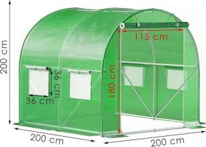 Springos Szklarnia ogrodowa foliowa UV4 140g/m2 2x2x2 m zielona UNIWERSALNY 9
