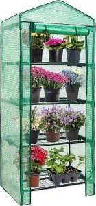 Springos Szklarnia ogrodowa 4 półki foliowa UV4 130g/m2 1,6x0,5x0,7 m zielona UNIWERSALNY 13