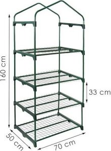 Springos Szklarnia ogrodowa 4 półki foliowa UV4 130g/m2 1,6x0,5x0,7 m zielona UNIWERSALNY 14