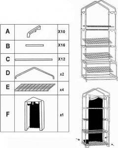 Springos Szklarnia ogrodowa 4 półki foliowa UV4 130g/m2 1,6x0,5x0,7 m zielona UNIWERSALNY 10