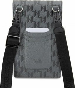 Karl Lagerfeld Karl Lagerfeld Torebka Na Telefon Klwbsamsmg Srebrna Hardcase Phone Pounch Universal Saffiano Mono Plaque 5