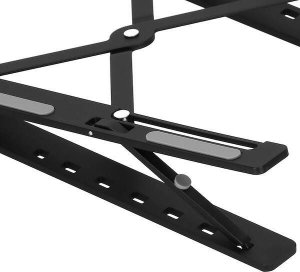 Springos Podstawka pod laptopa metalowa składana, stojak z regulacją nachylenia czarny UNIWERSALNY 14