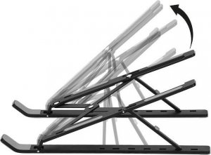 Springos Podstawka pod laptopa metalowa składana, stojak z regulacją nachylenia czarny UNIWERSALNY 4