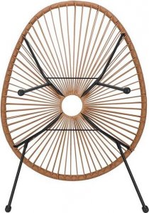 Springos Owalne krzesło ogrodowe, rattanowy fotel ażurowy beżowe UNIWERSALNY 11