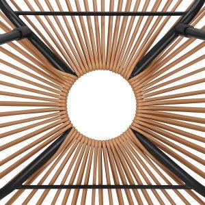 Springos Owalne krzesło ogrodowe, rattanowy fotel ażurowy beżowe UNIWERSALNY 6