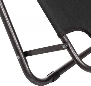 Springos Leżak składany metalowy zero gravity regulowana leżanka ogrodowa z zagłówkiem czarna UNIWERSALNY 9