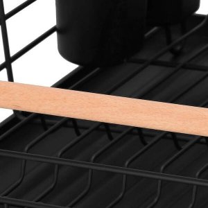 Springos Suszarka metalowa do naczyń i sztućców 42x31x13,5 cm ociekacz do naczyń czarno-brązowy UNIWERSALNY 13