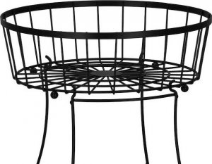 Springos Podwójny kosz na owoce, koszyk metalowy 32,5x30 cm patera czarna UNIWERSALNY 2