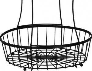 Springos Podwójny kosz na owoce, koszyk metalowy 32,5x30 cm patera czarna UNIWERSALNY 3