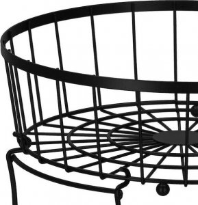 Springos Podwójny kosz na owoce, koszyk metalowy 32,5x30 cm patera czarna UNIWERSALNY 9