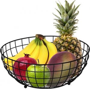 Springos Kosz na owoce, koszyk metalowy 28x11 cm czarny UNIWERSALNY 1
