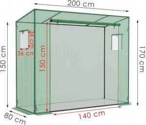Springos Szklarnia ogrodowa foliowa UV4 130g/m2 2x1,7x0,8 m zielona UNIWERSALNY 5
