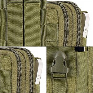 Springos Nerka wojskowa i pas parciany QR zestaw saszetka taktyczna ratunkowa ciemny zielony UNIWERSALNY 4