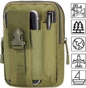 Springos Nerka wojskowa i pas parciany QR zestaw saszetka taktyczna ratunkowa ciemny zielony UNIWERSALNY 5