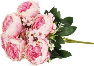 Springos Sztuczne kwiaty bukiet piwonie 18 kwiatów wys. 46 cm, na ślub, dekoracje do domu UNIWERSALNY 3